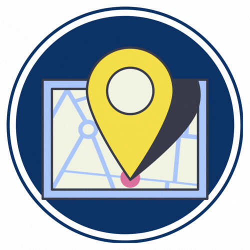 GIF of map location icon.